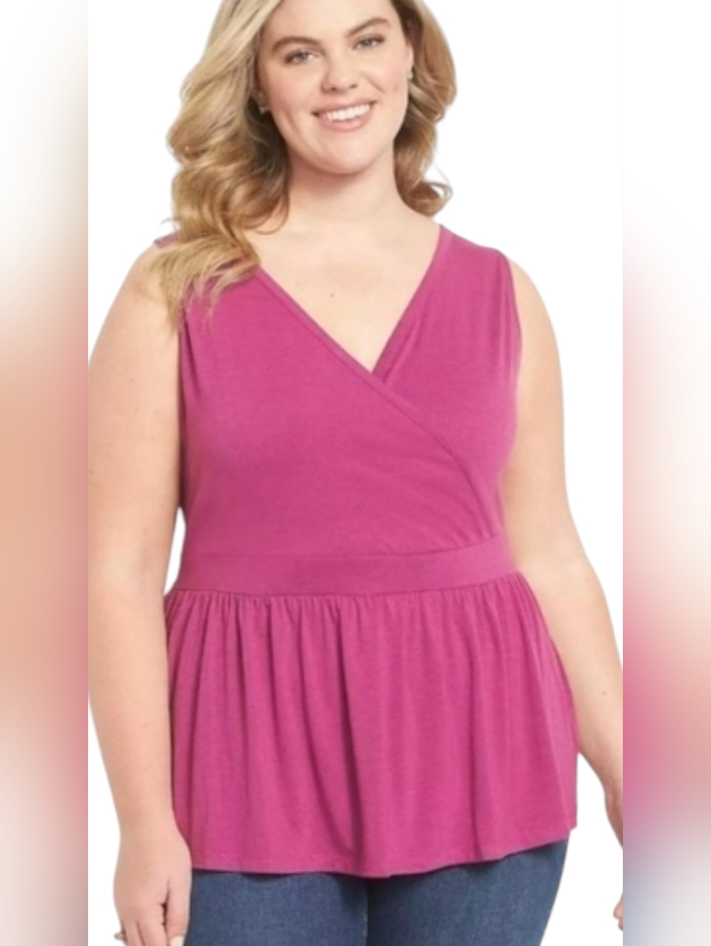 Lane Bryant Magenta surplice neckline top size 26/28  4X NWOT